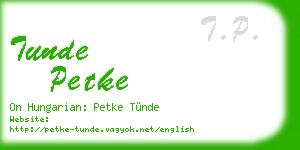 tunde petke business card